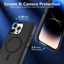 for iPhone 14 Pro Max Case, Compatible with MagSafe, Heavy Duty Shockproof Protective Phone Case with Dual Layer Protection (Black)