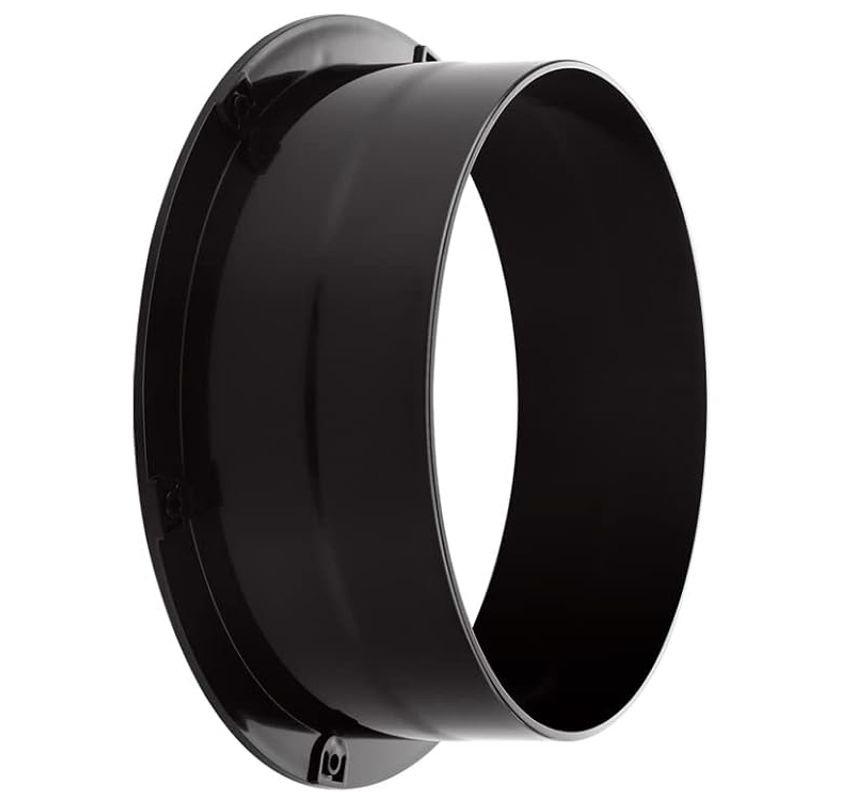 8 Inch (7.5 inch) Duct Connector Flange, Plastic Straight Pipe Flange, Ventilation Pipe Connector for Heating Cooling Ventilation HVAC System, Black, ABS Air Vent Duct Connector