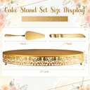 Wenqik 20 Inch Gold Cake Stand Set Metal Round Cupcake Dessert Stand with Cake Cutting, Flower Spatula Wedding Cupcake Pastry Display Candy Holder Display for Wedding Party Birthday Baby Shower