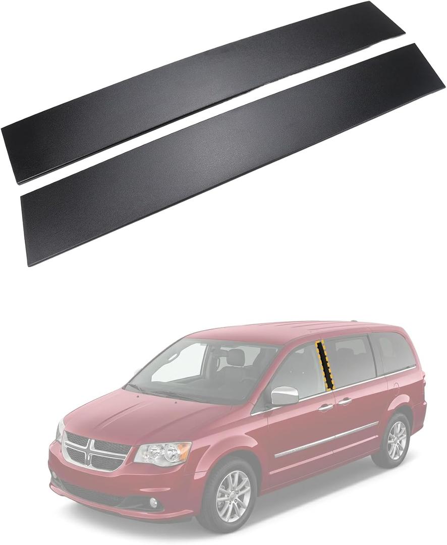 Flecto B Pillar Door Molding Trim Compatible with 2008-2020 Dodge Grand Caravan & 2008-2016 Chrysler Town & Country, Replaces 926-445 926-446 5020664AA 5020665AA (2PCS)