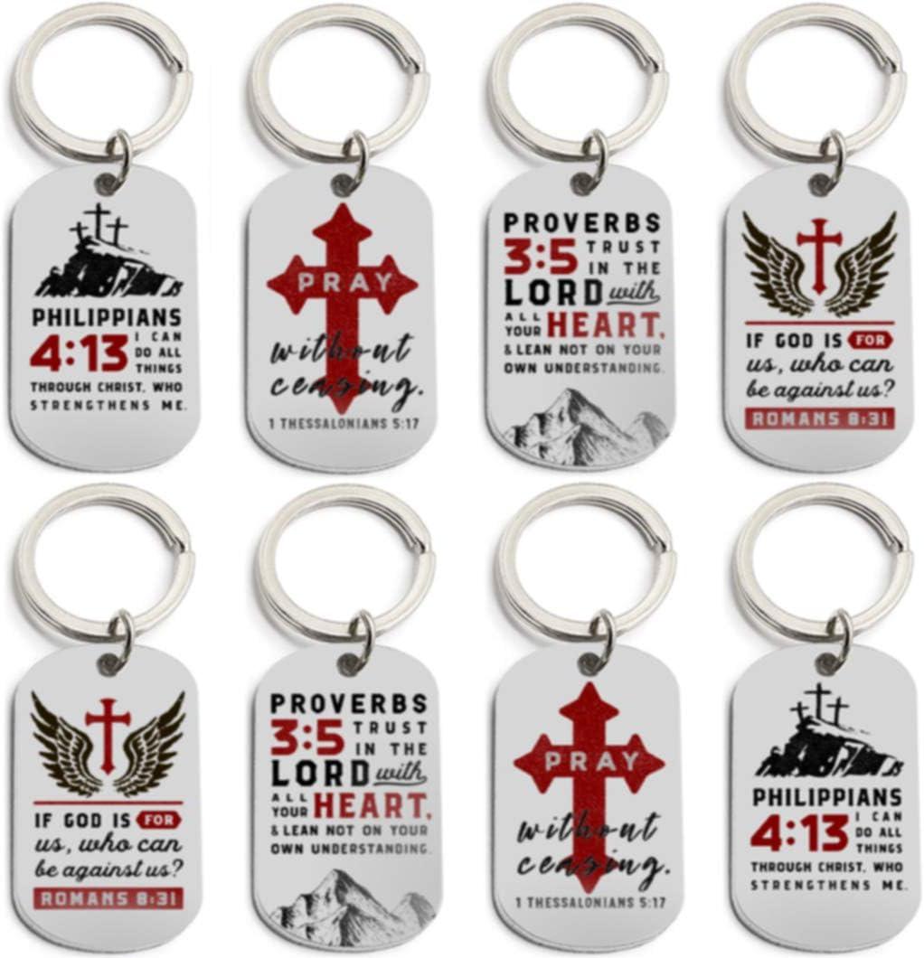 (Pack of 12) Christian Religious Keychain Favors - Wholesale Bible Keyrings for Bulk Religious Gifts, Baptism Party Favors and Church Supplies - Unisex for Adults Men Women Youth Teens Boys Girls