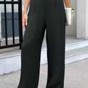 Caracilia Women Wide Leg Pants 2026 Summer High Waisted Business Casual Work Dress Pants Palazzo Slacks Trousers Outfits Black X-Large