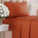 Twin Size 3 Piece Sheet Set - Comfy Breathable & Cooling Bed Sheets Set - Hotel Luxury Bedding for Women, Men, Kids, Teens, Boys & Girls - Deep Pockets, Soft and Wrinkle Free - Oeko-Tex - Terracotta