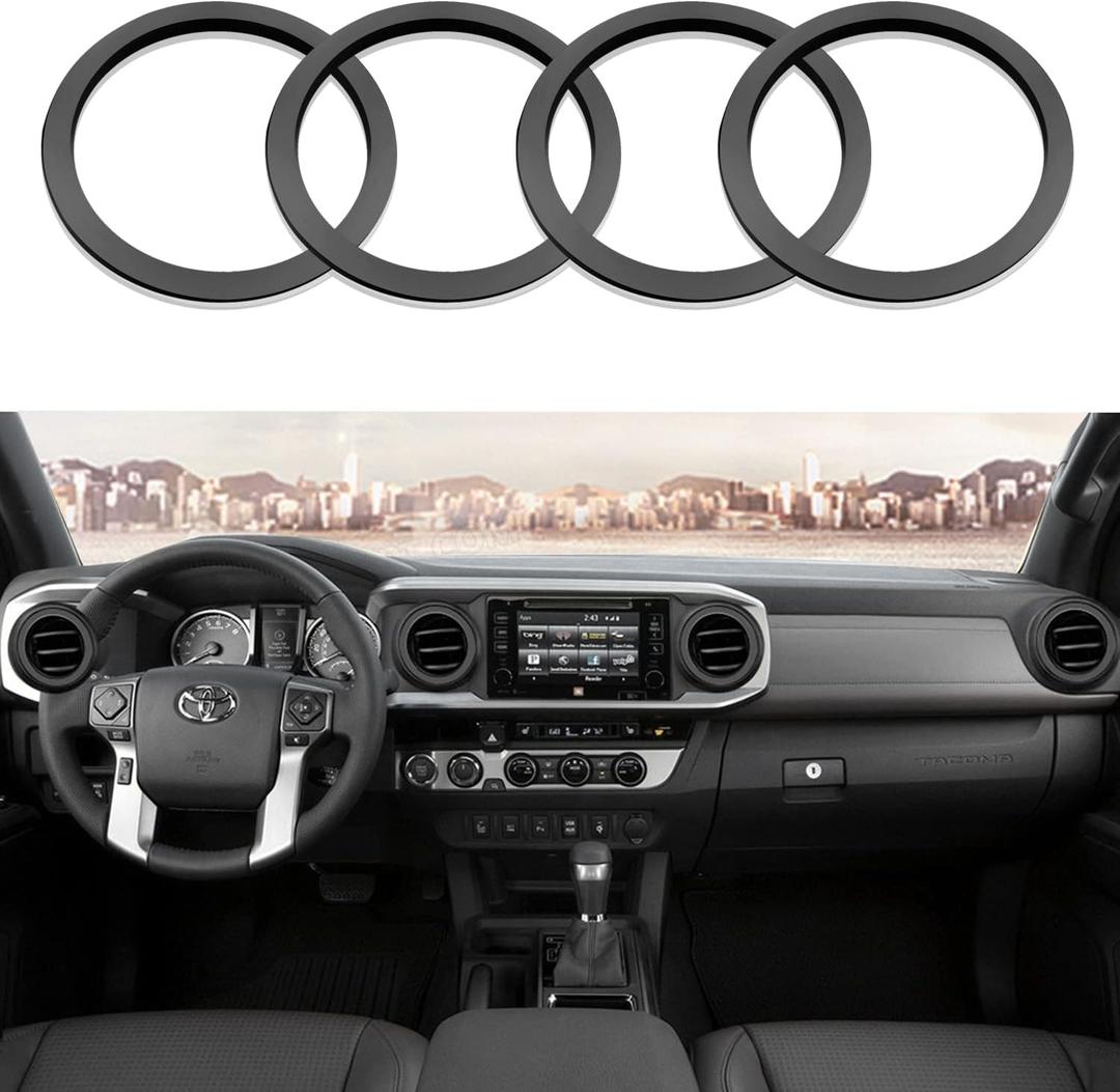 For 2016-2023 Tacoma A/C Vent Ring Inner Cover Only Air Conditioning Trim Decoration Toyota Accessories 4 Piece Kit -Black
