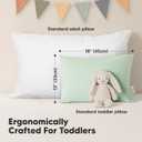 KeaBabies 2-Pack Toddler Pillows 2 Year Old to 5-13x18 Soft Organic Cotton Kids Pillow for Sleeping, Travel, School, Daycare, Nap, Toddler Bed, Machine Washable, Without Pillowcase (Soft White)