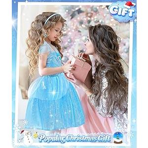 JieJieko Girls Princess Costume One Shoulder Fancy Dress Gowns with Accessories for Halloween Cosplay (5-6 years)