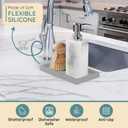 2 x Silicone Countertop Tray  Small 7.8" Bathroom Vanity Organizer for Soap Dispenser, Lotion Bottles, Perfume, Candles, Keys  Shatterproof Sink Tray (Single - Small (7.8" x 3.9" x 0.8"), Gray)