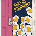 Funny Bathroom Animals Wall Decor - Funky Witty Goose Print Wooden Hanging Bathroom Sign - Are You Pooping - Humorous Goose Wall Art for Farmhouse Toilet Restroom, 8x10 Inches -C01