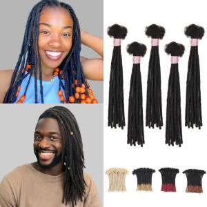 12 inch Loc Extensions Human Hair, 50 Strands Permanent Dreadlock Extensions Human Hair 0.4cm Width 100% Full Handmade Dreads Can Be Dyed and Bleached (Black)