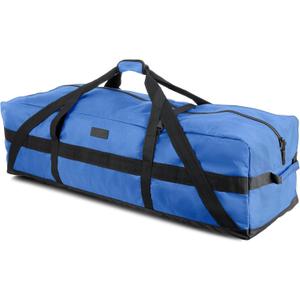 Fitdom 106L 45" Heavy Duty Extra Large Duffle with Upgrade Zipper, Durable & Water Resistant. Perfect as Camping Travel Storage Tent Storage Sports Equipment Bag For Coaches & More (Blue)