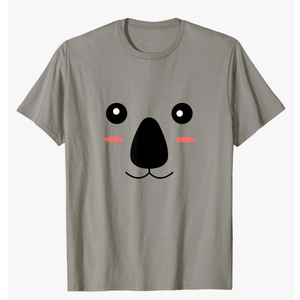 Funny Koala Bear Face Easy Halloween Costume Boys Girls T-Shirt, XL