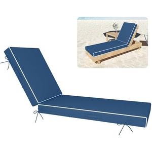 PZDJUMO Chaise Lounge Cushions Outdoor Furniture 80 x 26 Inch Patio Lounge Chair Cushions 4'' Thick Waterproof Outdoor Chaise Cushion Weather Resistant Pool Lounger Cushion(Dark Blue)