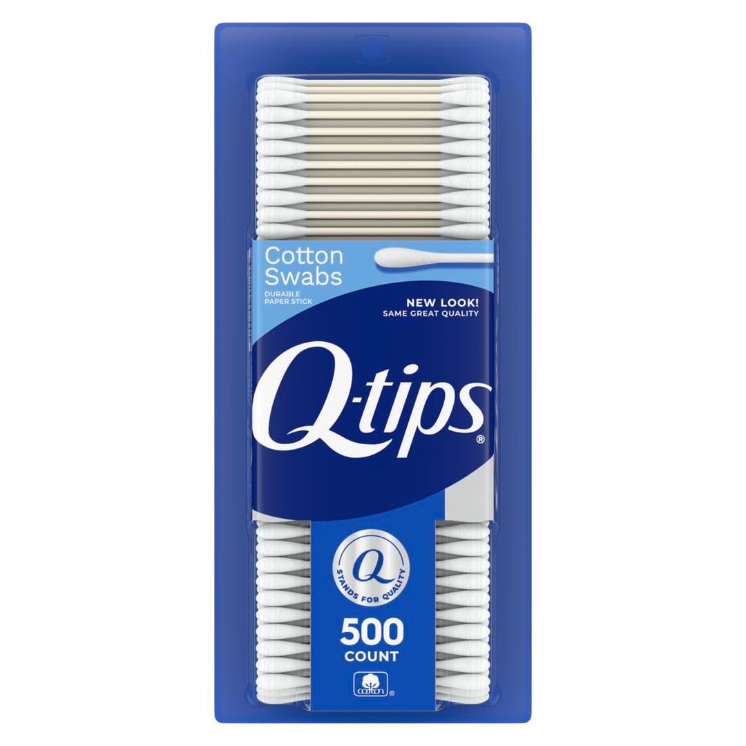5 x Q-tips Cotton Swabs, Original, For Home, First Aid and Beauty, 100% Cotton, 500 Count
