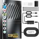 3500+ Miles TV Antenna, 2025 Strongest Digital Antenna for Smart TV Indoor Outdoor, HDTV Antenna for Local Channels with Amplifier Signal Booster-52ft Coax Cable/AC Adapter-Support 8K 4K 1080p All TVs