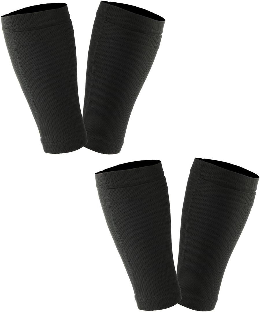 Cosmos 2 Pairs Shin Guard Sleeves Soccer Guard Sleeves for Soccer Sports, Black Color