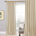 StangH Beige Velvet Curtains for Bedroom, Room Darkening Elegant Home Decoration for Nursery, Back Tab Thermal Insulated Window Drapes for Living Dining Room, W52 x L84 inches, 1 Panel (52"W x 84"L (Pack of 1))