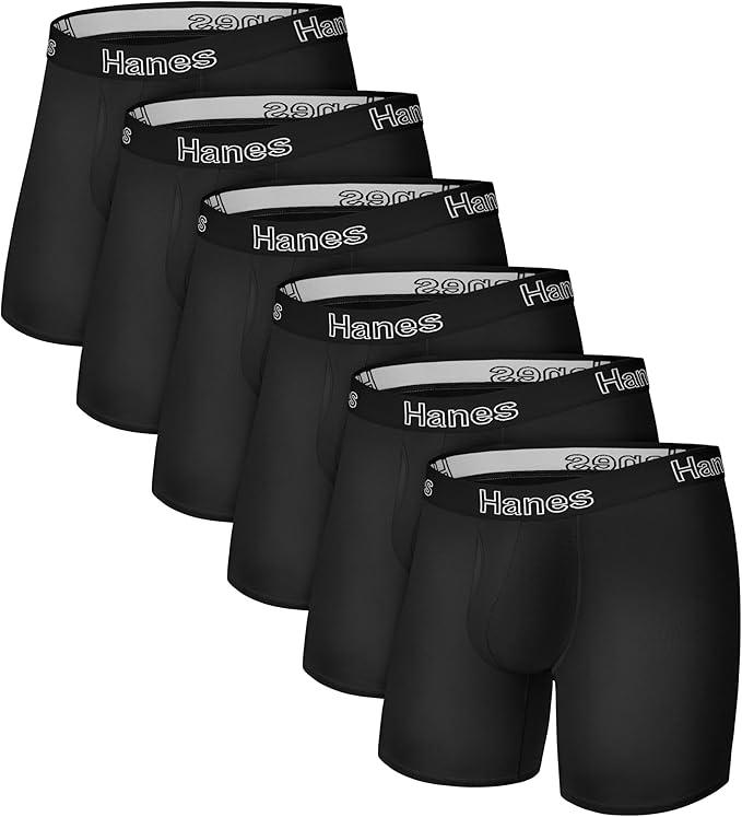 Hanes Men's Boxer Brief Underwear Pack, Stretch Cotton Boxer Briefs for Men, Moisture-Wicking, 12-Pack, Small, Regular – 6” Inseam