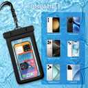 2 x IPX8 Floating Waterproof Dry Bag 2-Pack, 7.2 Inch Waterproof Phone Pouch for iPhone 16/15/14 Pro Max Galaxy S24/S23 Adjustable Lanyard + wrist strap Beach Swimming Travel Essentials Black