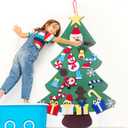 Felt Christmas Tree for Kids Wall, DIY Felt Christmas Tree for Toddlers Set with 28 Ornaments, Kid Christmas Decorations for Wall Hanging Xmas Gifts (Multicolor)