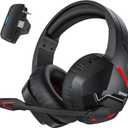 BINNUNE Xbox Wireless Gaming Headset for Xbox Series X/S, Xbox One,120H Ultra-Long Battery, Bluetooth 5.3 Gaming Headphones with Noise-Canceling Mic, Comfortable Over-Ear Headphones, Red