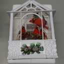 Large Christmas Cardinal Snow Globe Light up Lantern with 8 Songs, 9.84" White Christmas Snow Globes for Kids Adults, 6H Timer & Dual Power, Snowglobes Christmas Decorations Indoor Gifts Women Men