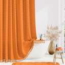 Dynamene 78 Inches Long Shower Curtain, Boho Tufted Chevron Striped Tall Cloth Shower Curtains for Bathroom Decor, Large Hotel Spa Luxury Shower Curtain Set with Hooks, Wrinkle Free, Orange, 72x78