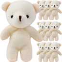 TOYANDONA 10 Pcs Mini Plush Bears, Bear Bulk Plush Stuffed Animals Tiny Soft Doll Present Stuffers for Graduation Birthday Baby Shower Party Favor and Decorations Cute Mini