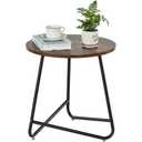 Small Round Side End Table,Modern Coffee Table,Metal Nightstand for Living Room,Bedroom,Office,Indoor & Outdoor(Brown)