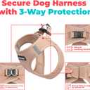 Best Pet Supplies Voyager Step-in Air Harness - All Weather Mesh, Reflective, No Pull Harness for Dogs, Cats - Secure with Hook & Loop Fastener, Buckle, Double D-Rings - Khaki, M