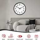 HZDHCLH Wall Clock Black,Silent Wall Clocks Battery Operated 10 Inch Modern Non Ticking Analog Clock Decorative for Kitchen Bedroom Living Room Office Classroom