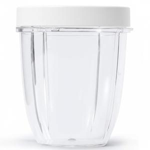 NutriBullet 18 Ounce Short Cup with Standard Lip Ring, Clear/White (NBM-U0269)