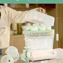 Momcozy 3 Layers Large Bottle Sterilizer and Dryer, Fast Sterilize and Dry, Universal Bottle Sterilizer for All Bottles & Breast Pump Accessories, Touch Screen & Auto-Off Bottle Sanitizer (Green)