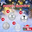 Civaner 16 Pack Silver Mercury Glass Christmas Ball Ornaments, 2.36'' Glitter Glass Christmas Ball Ornaments Glitter Large Balls Tree Decoration for Xmas Tree Decor Shiny Decorative Hanging Ornament