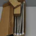 KAMANINA Antique Silver Curtain Rods for Windows 72 to 144 Inches(6-12ft), 1 Inch Long Curtain Rod 32 to 144 Inches, Heavy Duty Decorative Single Drapery Rods, Square End