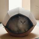 Donut Cat Tunnel Bed Peekaboo Cat Cave for Large Cats Up to 30 Lbs, Kitty Interactive Playing Tent House for Multiple Cats,Detachable,Scratch Resistant (2 in 1 Gray, Medium - 20 Inch Diameter)