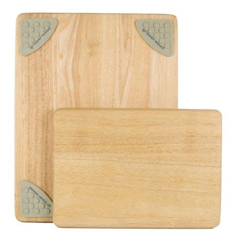 Architec Gripperwood Cutting Boards, Set of 1, Beechwood with Non-slip Gripper Feet, 11 by 8-Inches and 14 by 11-inches