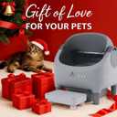 Upgraded Automatic Litter Box Self Cleaning, with Raised Step, Open Top Large Capacity for Multiple Cats, Odor Control & Safety Protection & Smart App Control & Health Monitoring & Quiet Operation