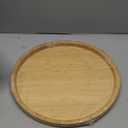 Bamboo Serving Platter, Round Wood Tray, Wooden Serving Tray, Fruit, Bread, Salad Plate, Round Wood Charcuterie Board, 11.8 inch