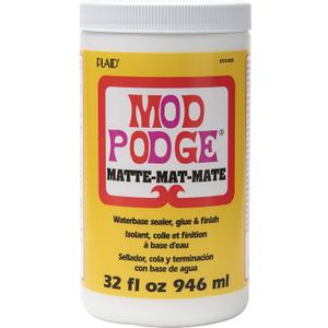 Mod Podge Matte Sealer, Glue & Finish: All-in-One Craft Solution- Quick Dry, Easy Clean, for Wood, Paper, Fabric & More. Non-Toxic - Craft with Confidence, Made in USA, 32 oz., Pack of 1