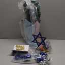 Suncalla 43 Pcs 24 Inch Hanukkah Decor Tabletop Mini Hanukkah Tree with Lights Star of David Tree Top Ornament Jewish Menorah Dreidel Star Table Ornaments for Xmas Indoor DIY Craft Kit(Classic Style)