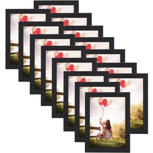 HORLIMER 5x7 Picture Frame Set of 15, Black Picture Frames Display 5 by 7 Photo for Wall or Tabletop