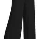 Made By Johnny Women's Elastic High Waisted Palazzo Pants Casual Wide Leg Long Lounge Pant Trousers with Pocket (3X-Large, Wb2389_black)