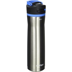 Contigo Ashland Water Bottle, 24 oz, Stainless Steel w/Blue Poppy
