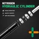 HUOPO 28 inch 200lb/890N Gas Strut Shock 28" Lift Support for Tonneau Cover Snowmobile Trailer Roof Top Cap Lid Queen Murphy Bed Hatch Boat Heavy Steel Door Custom Window Lift, 2pcs