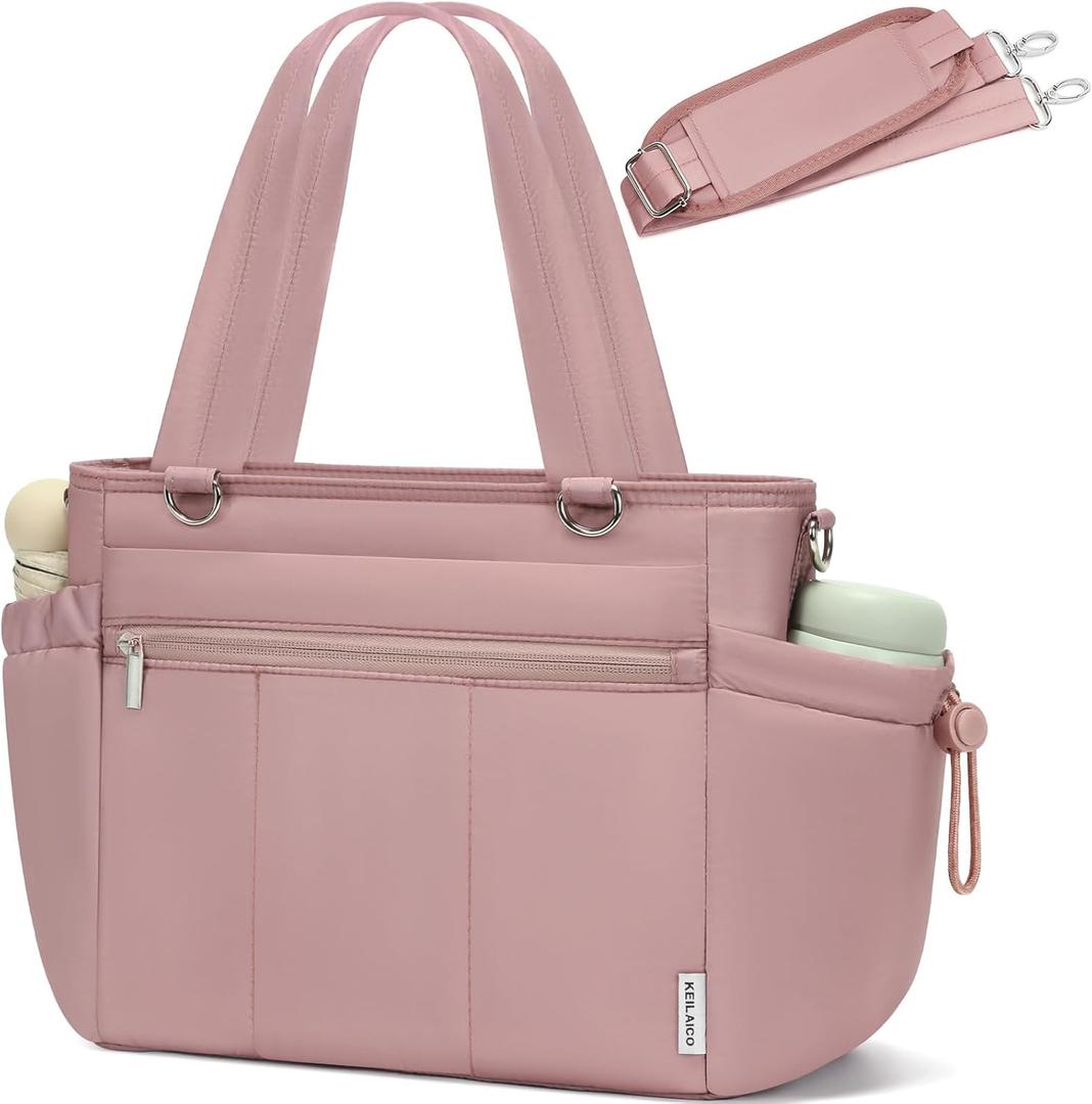 Lunch Box for Women Lunch Bag Tote - Soft Lightweight Large Lunchbox - Insulated Cooler Bag with Adjustable Shoulder Strap for Adult Work Office Camping Outdoor Picnic Travel Beach Shopping 10L Pink