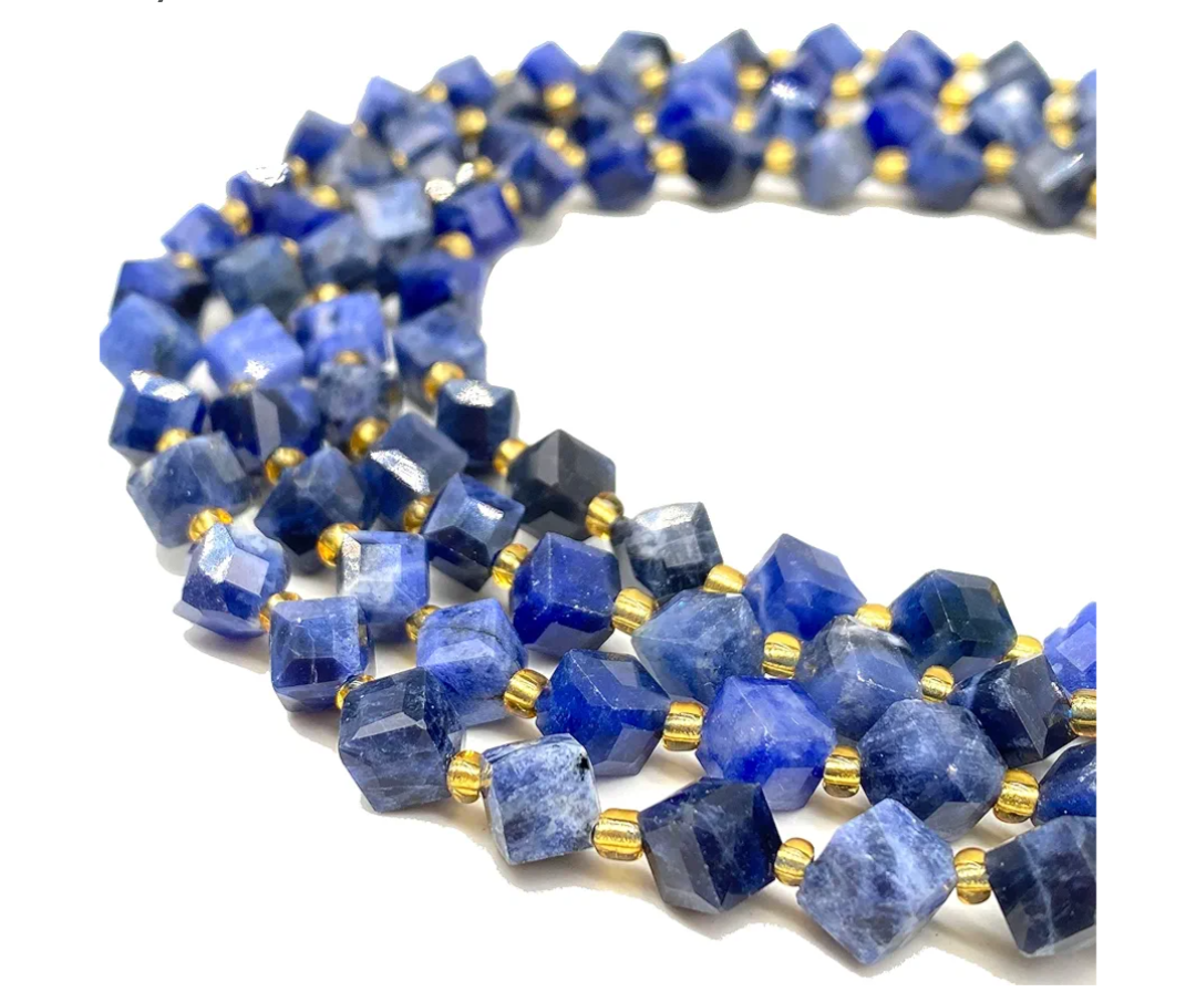 ABCGEMS African Navy-Blue Sodalite Beads (A Revolutionary Cutting Technique Brings a More Dynamic Look to a Traditional Cube) Diagonal-Drilled 3D Magical-Cube 5mm (Corner-to-Corner 6mm) ABCGEMS African Navy-Blue Sodalite Beads (A Revolutionary Cutting Technique Brings a More Dynamic Look to a Traditional Cube) Diagonal-Drilled 3D Magical-Cube 5mm (Corner-to-Corner 6mm)