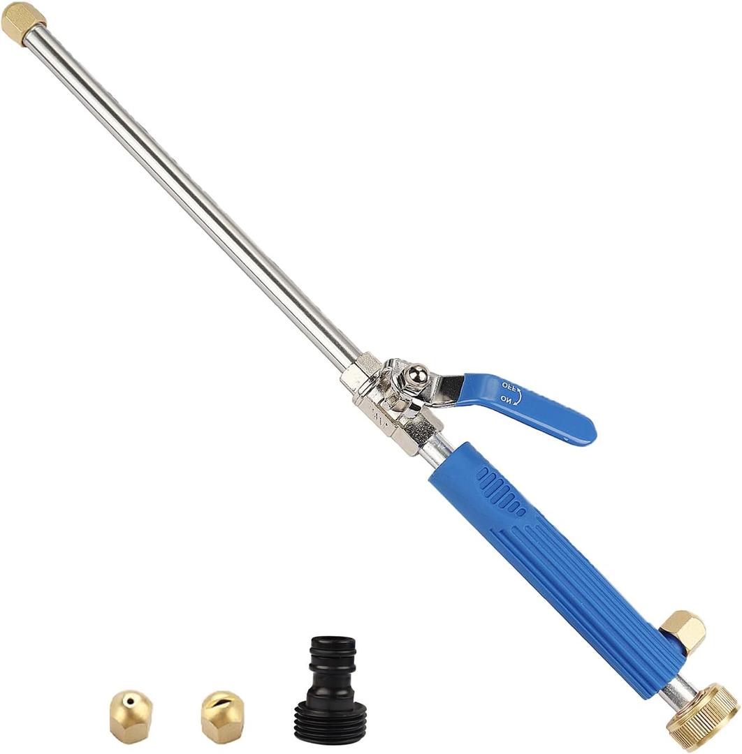 Jet Nozzle Pressure Washer Hose Attachment - Power Washer Wand for Garden, Gutter, Window, and Car Cleaning (Blue)