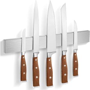 Knife Magnetic Strip, Magnetic Knife Holder for Wall Mount Fridge Refrigerator Knife Magnet Bar Knife Rack RV Kitchen Utensil Holder Metal Kitchen Tool Holder Knife Block RV Accessories 12 Inch (Gray)