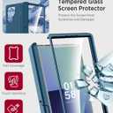 Miimall Dual Stand for Samsung Galaxy Z Fold 7 Case Heavy Duty [Military Grade Drop] [Built-in Glass Screen & Kickstand] Shock-Absorbing Rugged Protective Phone Case for Galaxy Z Fold 7 Cover Blue