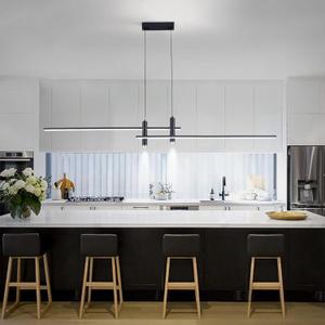 XIAOQIWU Modern LED Chandelier47.3 Black Kitchen Island Pendant Light Fixtures Linear Pendant Lighting with Remote Dining Rooms Living Room Dimmable 3000K-6000K